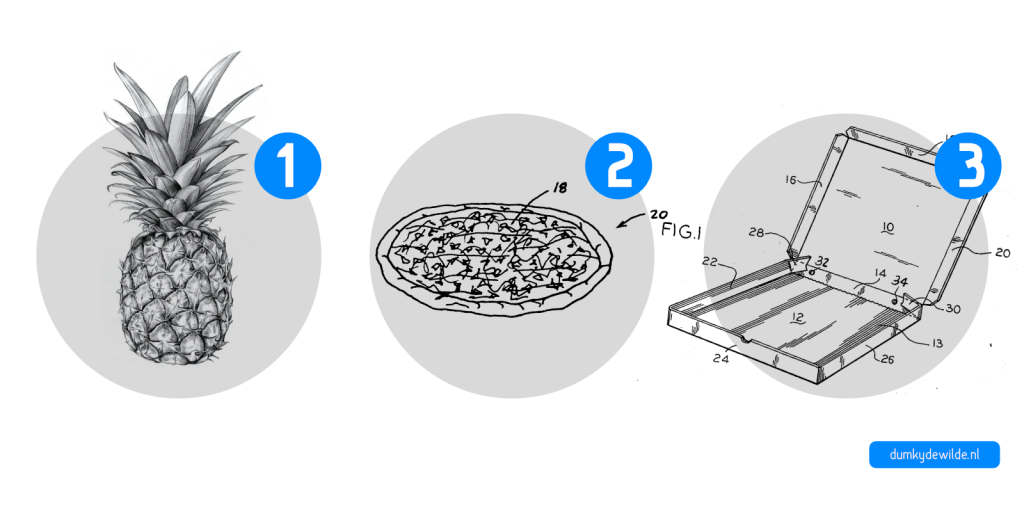 processtappen voor het maken van een pizza Hawaii